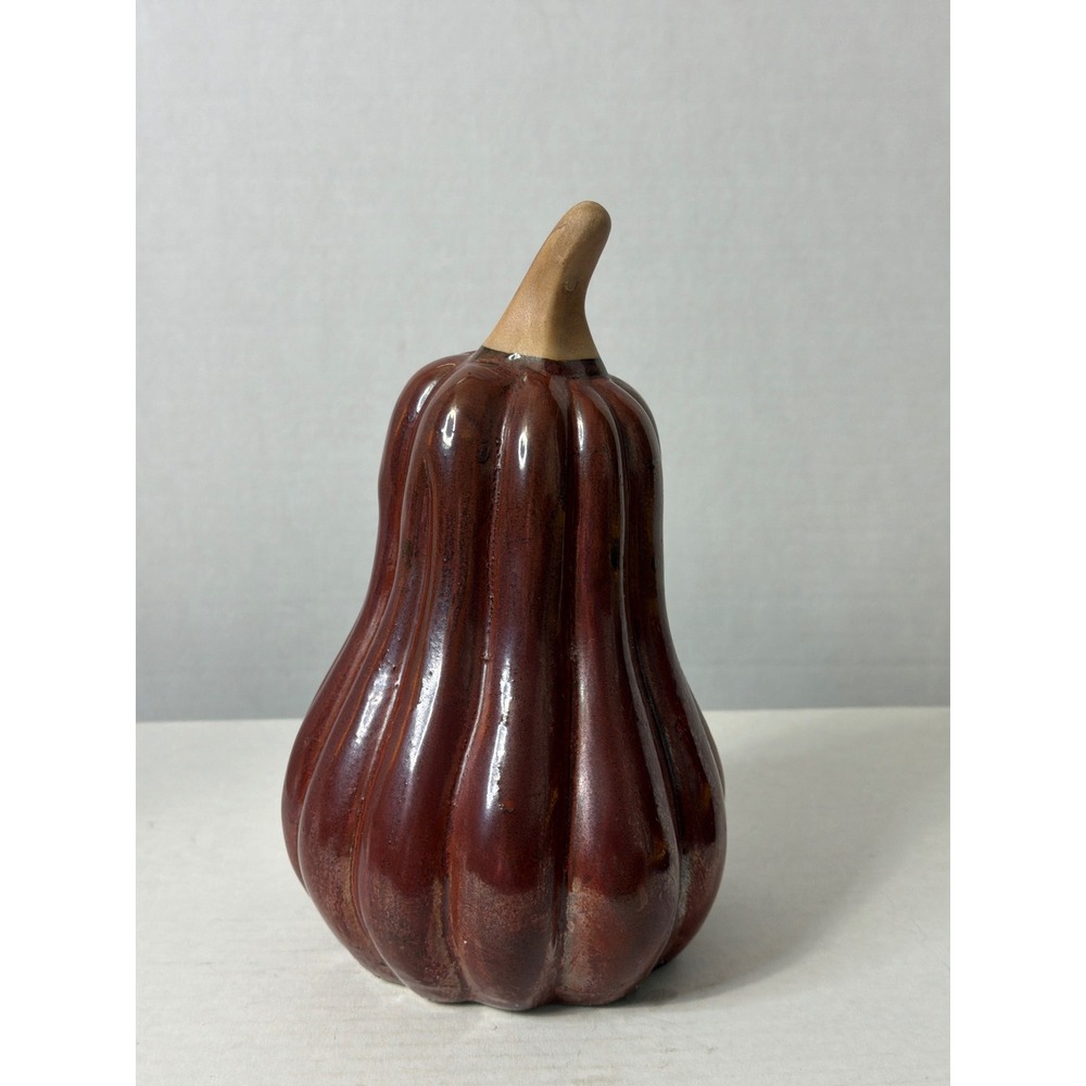 Glossy Ceramic Pumpkin Gourd Figurine Autumn Fall Decor